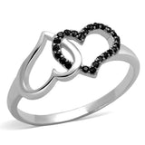 TS316 - Rhodium + Ruthenium 925 Sterling Silver Ring with AAA Grade CZ in Black Diamond - Alamode - Flyclothing LLC