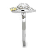 TS319 - Reverse Two-Tone 925 Sterling Silver Ring with AAA Grade CZ in Topaz - Alamode - Flyclothing LLC