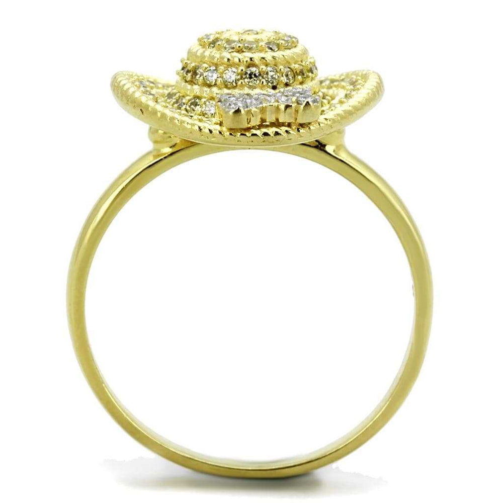 TS320 - Gold+Rhodium 925 Sterling Silver Ring with AAA Grade CZ in Topaz - Alamode - Flyclothing LLC