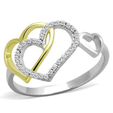 TS321 - Gold+Rhodium 925 Sterling Silver Ring with AAA Grade CZ in Clear - Alamode - Flyclothing LLC