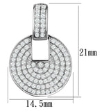 TS323 - Rhodium 925 Sterling Silver Earrings with AAA Grade CZ in Clear - Alamode - Flyclothing LLC