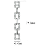 TS326 - Rhodium 925 Sterling Silver Earrings with AAA Grade CZ in Clear - Alamode - Flyclothing LLC