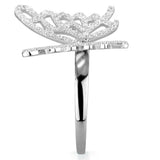 TS330 - Rhodium 925 Sterling Silver Ring with AAA Grade CZ in Clear - Alamode - Flyclothing LLC