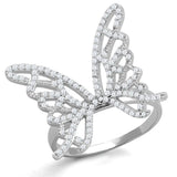 TS330 - Rhodium 925 Sterling Silver Ring with AAA Grade CZ in Clear - Alamode - Flyclothing LLC