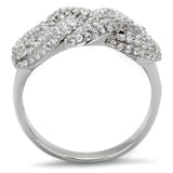 TS334 - Rhodium 925 Sterling Silver Ring with AAA Grade CZ in Clear - Alamode - Flyclothing LLC
