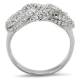 TS334 - Rhodium 925 Sterling Silver Ring with AAA Grade CZ  in Clear - Alamode