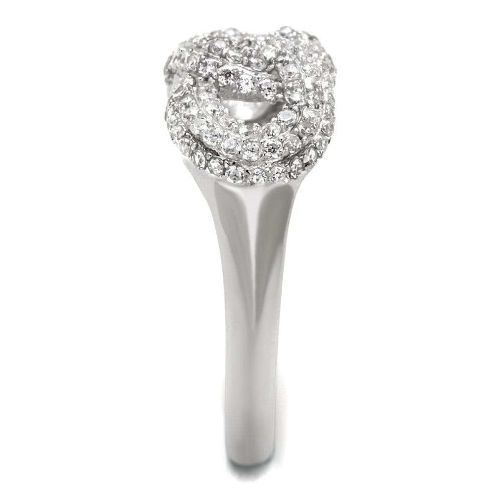 TS334 - Rhodium 925 Sterling Silver Ring with AAA Grade CZ in Clear - Alamode - Flyclothing LLC
