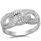 TS334 - Rhodium 925 Sterling Silver Ring with AAA Grade CZ in Clear - Alamode - Flyclothing LLC