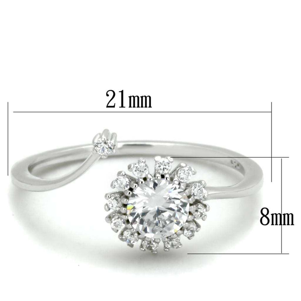 TS335 - Rhodium 925 Sterling Silver Ring with AAA Grade CZ in Clear - Alamode - Flyclothing LLC