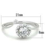 TS335 - Rhodium 925 Sterling Silver Ring with AAA Grade CZ  in Clear - Alamode