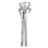 TS336 - Rhodium 925 Sterling Silver Ring with AAA Grade CZ  in Clear - Alamode