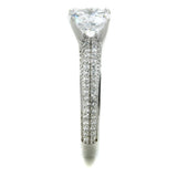 TS338 - Rhodium 925 Sterling Silver Ring with AAA Grade CZ  in Clear - Alamode