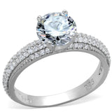 TS338 - Rhodium 925 Sterling Silver Ring with AAA Grade CZ in Clear - Alamode - Flyclothing LLC