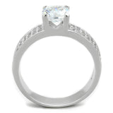 TS345 - Rhodium 925 Sterling Silver Ring with AAA Grade CZ  in Clear - Alamode