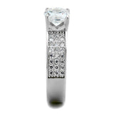 TS345 - Rhodium 925 Sterling Silver Ring with AAA Grade CZ  in Clear - Alamode