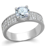 TS345 - Rhodium 925 Sterling Silver Ring with AAA Grade CZ in Clear - Alamode - Flyclothing LLC
