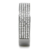 TS346 - Rhodium 925 Sterling Silver Ring with AAA Grade CZ in Clear - Alamode - Flyclothing LLC