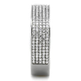 TS346 - Rhodium 925 Sterling Silver Ring with AAA Grade CZ  in Clear - Alamode