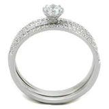 TS347 - Rhodium 925 Sterling Silver Ring with AAA Grade CZ in Clear - Alamode - Flyclothing LLC