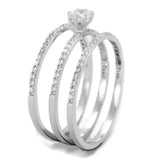 TS347 - Rhodium 925 Sterling Silver Ring with AAA Grade CZ in Clear - Alamode - Flyclothing LLC
