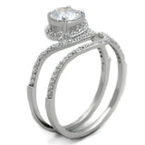 TS351 - Rhodium 925 Sterling Silver Ring with AAA Grade CZ in Clear - Alamode - Flyclothing LLC