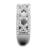 TS354 - Rhodium 925 Sterling Silver Ring with AAA Grade CZ  in Clear - Alamode