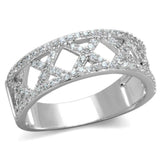 TS354 - Rhodium 925 Sterling Silver Ring with AAA Grade CZ in Clear - Alamode - Flyclothing LLC