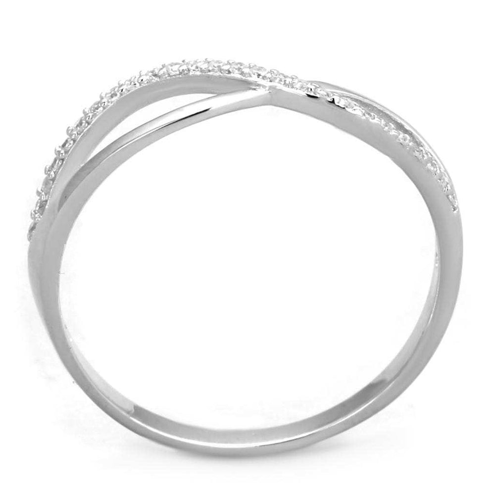 TS355 - Rhodium 925 Sterling Silver Ring with AAA Grade CZ in Clear - Alamode - Flyclothing LLC