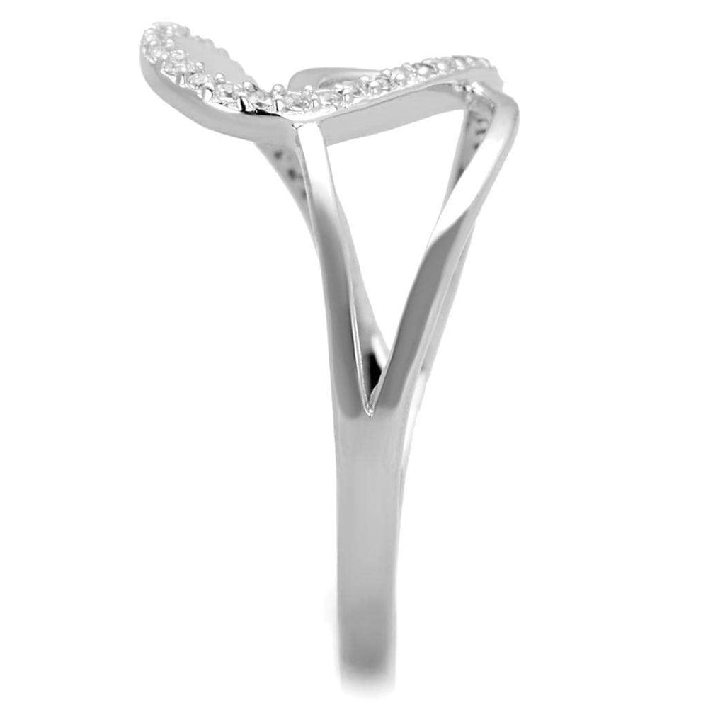 TS358 - Rhodium 925 Sterling Silver Ring with AAA Grade CZ in Clear - Alamode - Flyclothing LLC