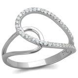 TS358 - Rhodium 925 Sterling Silver Ring with AAA Grade CZ in Clear - Alamode - Flyclothing LLC