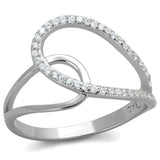 TS358 - Rhodium 925 Sterling Silver Ring with AAA Grade CZ in Clear - Alamode - Flyclothing LLC