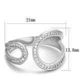 TS359 - Rhodium 925 Sterling Silver Ring with AAA Grade CZ  in Clear