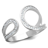 TS359 - Rhodium 925 Sterling Silver Ring with AAA Grade CZ in Clear - Alamode - Flyclothing LLC