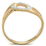 TS362 - Rose Gold + Rhodium 925 Sterling Silver Ring with AAA Grade CZ in Clear - Alamode - Flyclothing LLC