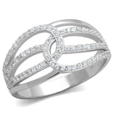 TS363 - Rhodium 925 Sterling Silver Ring with AAA Grade CZ in Clear - Alamode - Flyclothing LLC