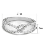 TS365 - Rhodium 925 Sterling Silver Ring with AAA Grade CZ  in Clear - Alamode