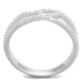 TS365 - Rhodium 925 Sterling Silver Ring with AAA Grade CZ  in Clear - Alamode