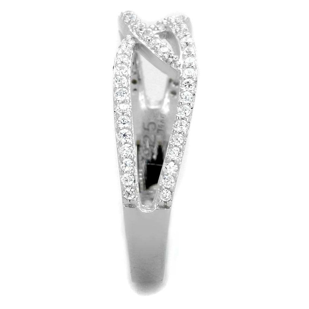 TS365 - Rhodium 925 Sterling Silver Ring with AAA Grade CZ in Clear - Alamode - Flyclothing LLC