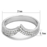 TS366 - Rhodium 925 Sterling Silver Ring with AAA Grade CZ  in Clear - Alamode