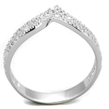TS366 - Rhodium 925 Sterling Silver Ring with AAA Grade CZ  in Clear - Alamode