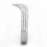 TS366 - Rhodium 925 Sterling Silver Ring with AAA Grade CZ in Clear - Alamode - Flyclothing LLC