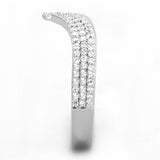 TS366 - Rhodium 925 Sterling Silver Ring with AAA Grade CZ  in Clear - Alamode