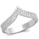 TS366 - Rhodium 925 Sterling Silver Ring with AAA Grade CZ in Clear - Alamode - Flyclothing LLC