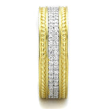TS369 - Reverse Two-Tone 925 Sterling Silver Ring with AAA Grade CZ  in Clear - Alamode