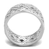 TS372 - Rhodium 925 Sterling Silver Ring with AAA Grade CZ  in Clear - Alamode