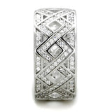 TS372 - Rhodium 925 Sterling Silver Ring with AAA Grade CZ in Clear - Alamode - Flyclothing LLC