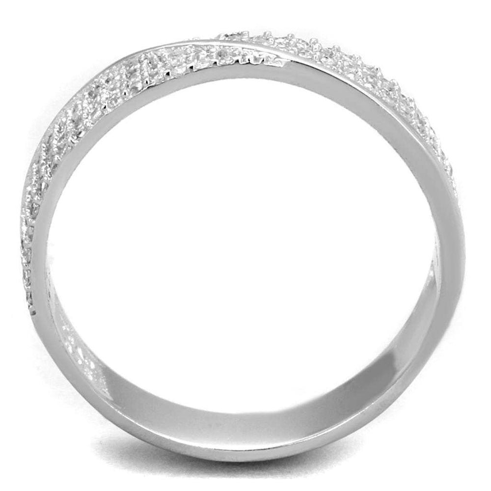 TS373 - Rhodium 925 Sterling Silver Ring with AAA Grade CZ in Clear - Alamode - Flyclothing LLC