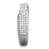 TS373 - Rhodium 925 Sterling Silver Ring with AAA Grade CZ  in Clear - Alamode
