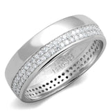 TS375 - Rhodium 925 Sterling Silver Ring with AAA Grade CZ in Clear - Alamode - Flyclothing LLC