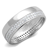 TS375 - Rhodium 925 Sterling Silver Ring with AAA Grade CZ in Clear - Alamode - Flyclothing LLC